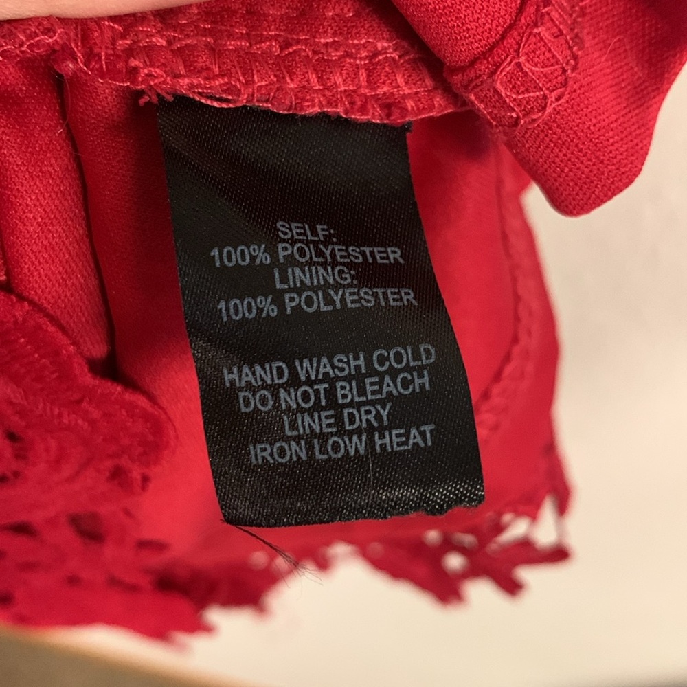 Lulu's Red Lace Mini Dress - Picture 6 of 10